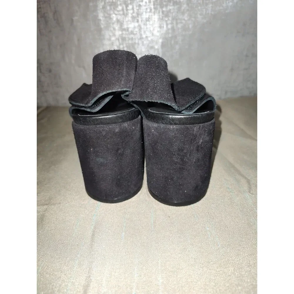 Pedro Garcia Black Suede Cross Strap Slingback Sandals Sz 39